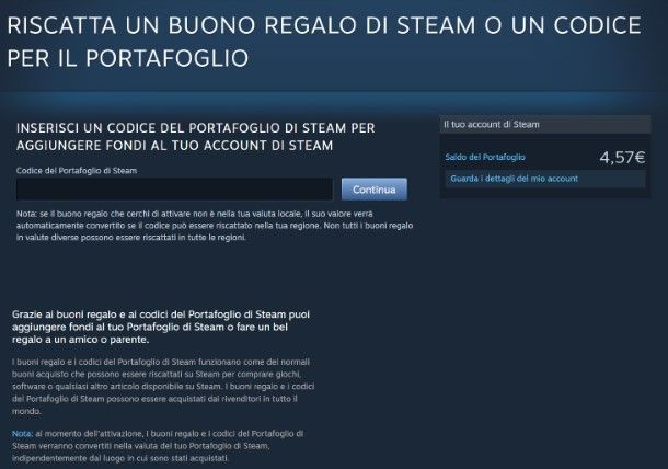 Come riscattare codice da Steam