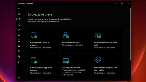 Soluzioni integrate Sicurezza di Windows