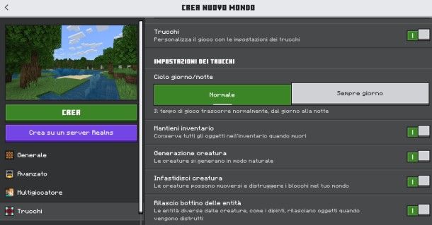 Come mettere il Keep Inventory su Minecraft Bedrock Edition