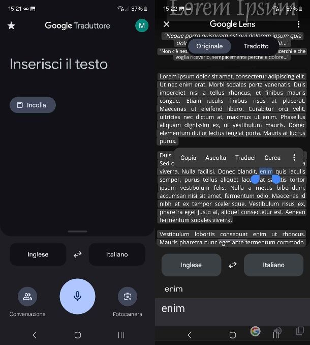 Come copiare il testo di una foto con Google Traduttore