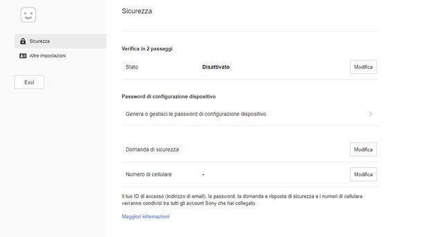 Verifica in due passaggi PS4 PC