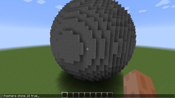 Come fare una sfera su Minecraft comando