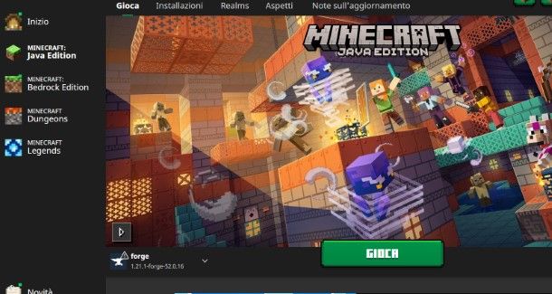 Come installare mod Minecraft Forge