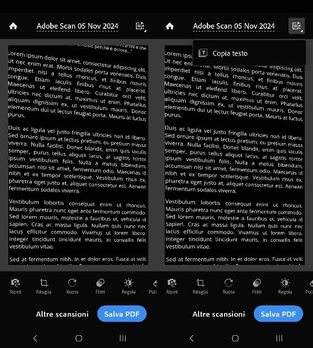 Come copiare il testo di una foto con Adobe Scan