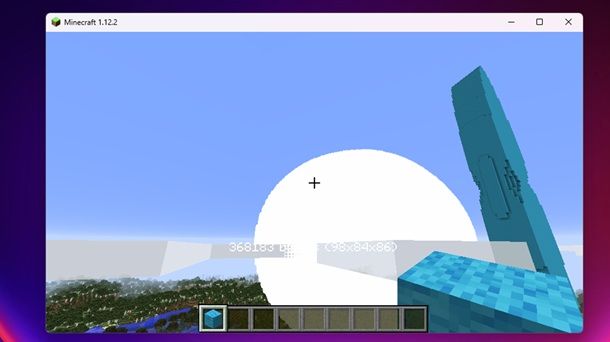 Creazione sfera Effortless Building Minecraft