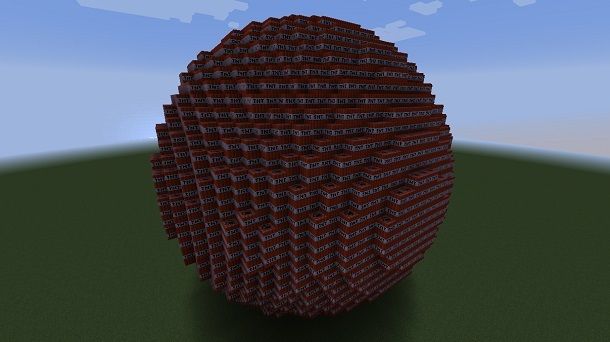 Come fare una sfera di TNT in Minecraft