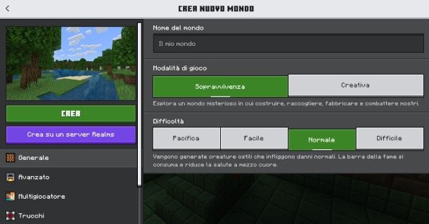 Come andare in Creativa su Minecraft Bedrock Edition