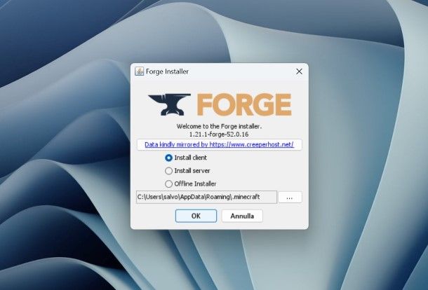 Come installare Minecraft Forge