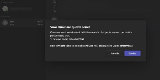 Come abbandonare chat Teams