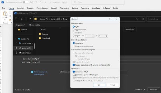 Come salvare un documento Word in PDF/A