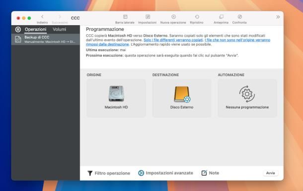 Come clonare un hard disk con Carbon Copy Cloner (macOS)