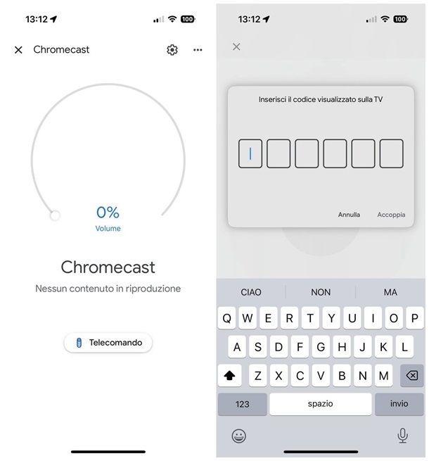 Come collegare iPhone a Chromecast: telecomando