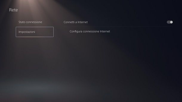 Connessione Internet PS5