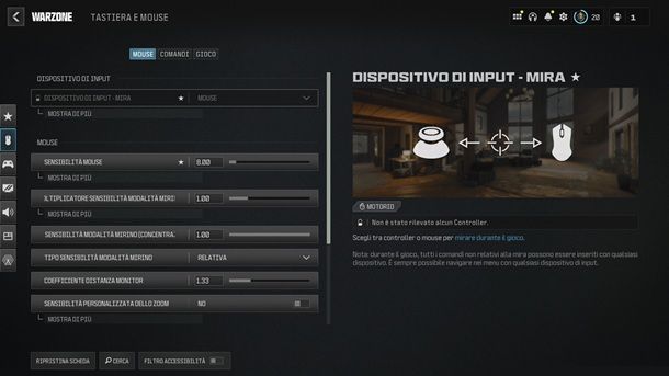 Trovare le giuste impostazioni COD Warzone