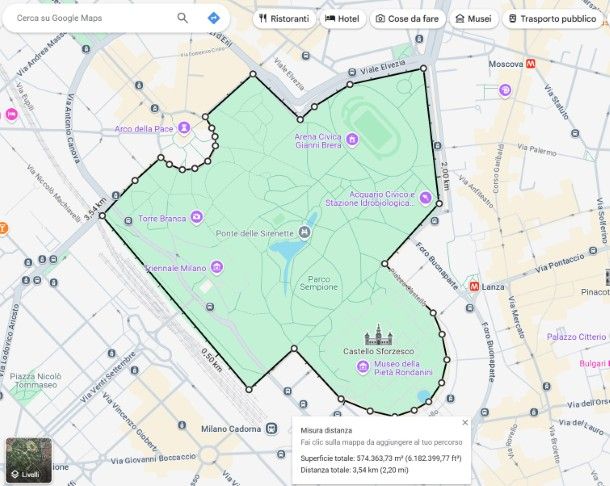 Come calcolare la distanza tra punti su Google Maps