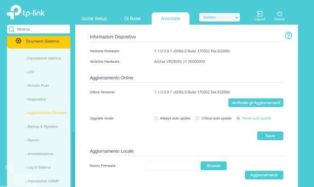 Come aggiornare il firmware del router TP-Link