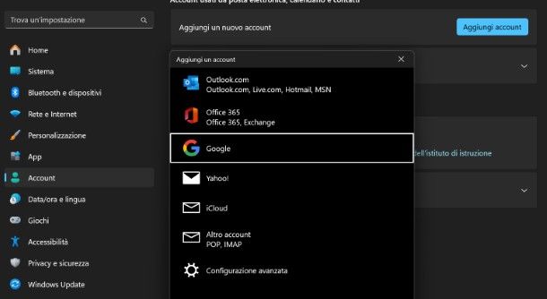 Come associare account Google a un dispositivo Windows