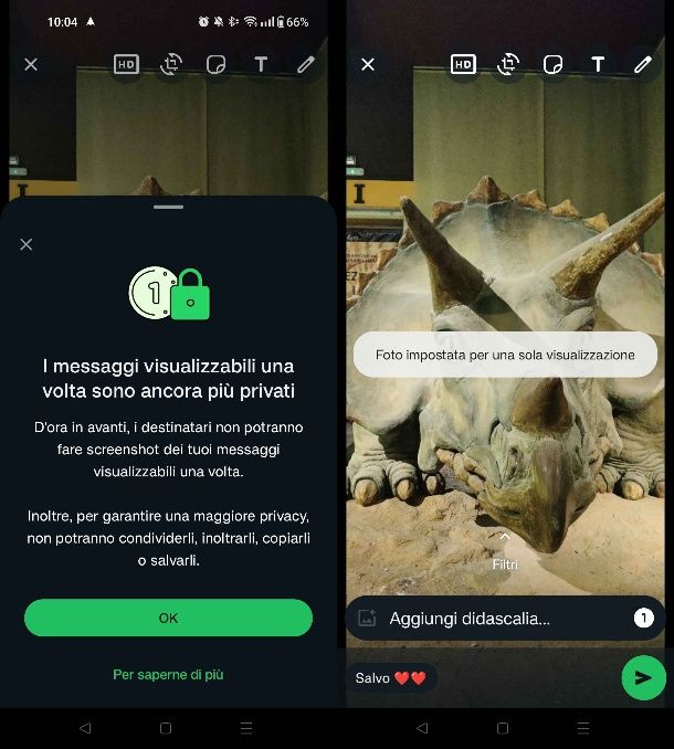 Come inviare foto e video che si autodistruggono su WhatsApp