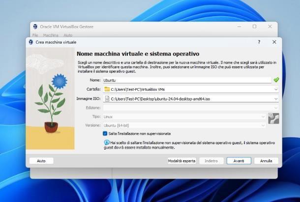 Come installare Linux su macchina virtuale