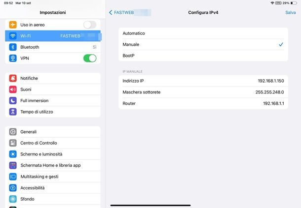 Come assegnare IP statico a iPhone e iPad