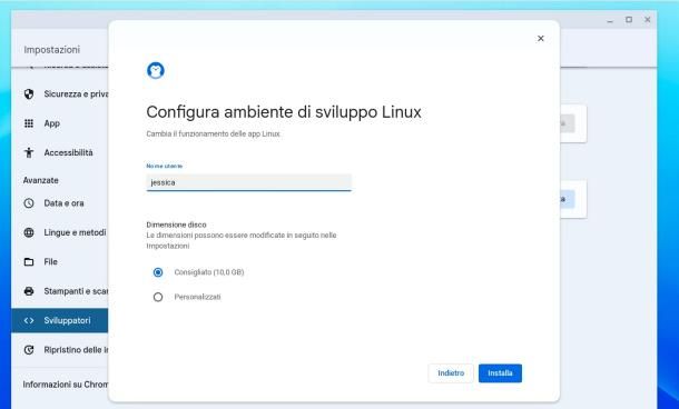 Come installare Linux su Chromebook