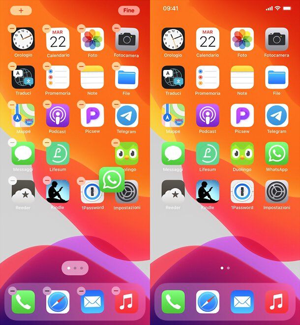 Spostare le icone su iPhone