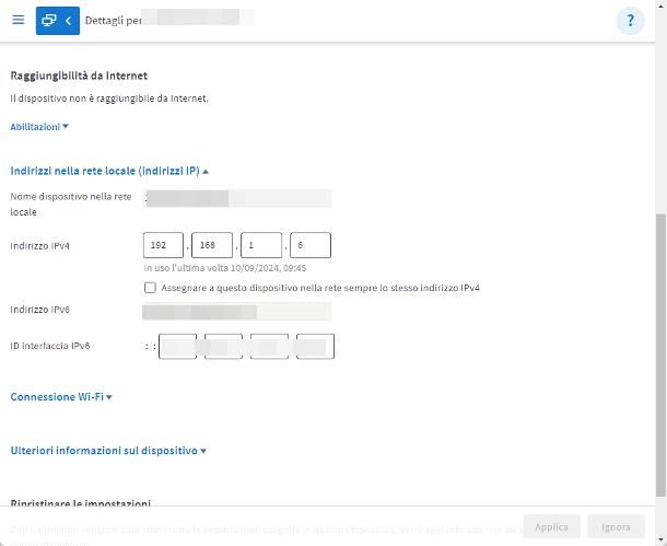 Come assegnare IP statico tramite Mac Address