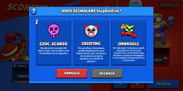 Segnalare i giocatori nella modalità classificata su Brawl Stars