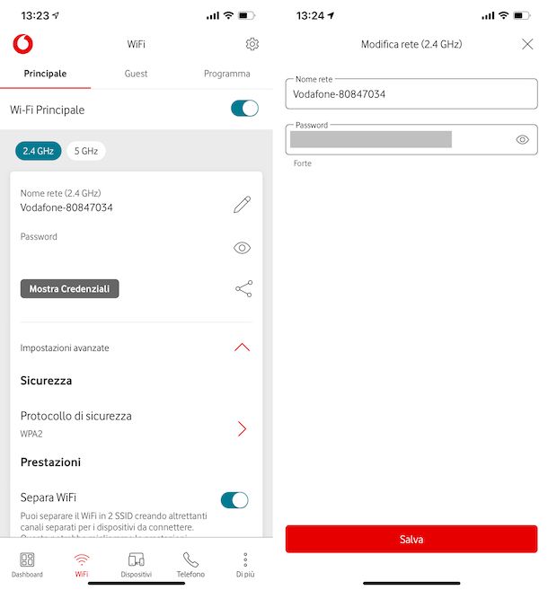 Come cambiare password WiFi: Vodafone