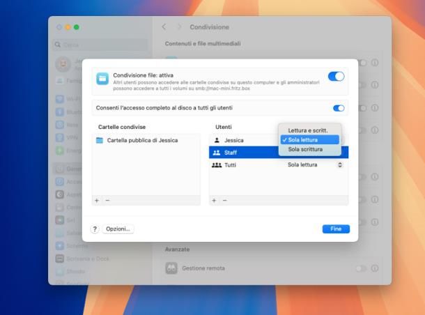 Come condividere una cartella in rete con Mac