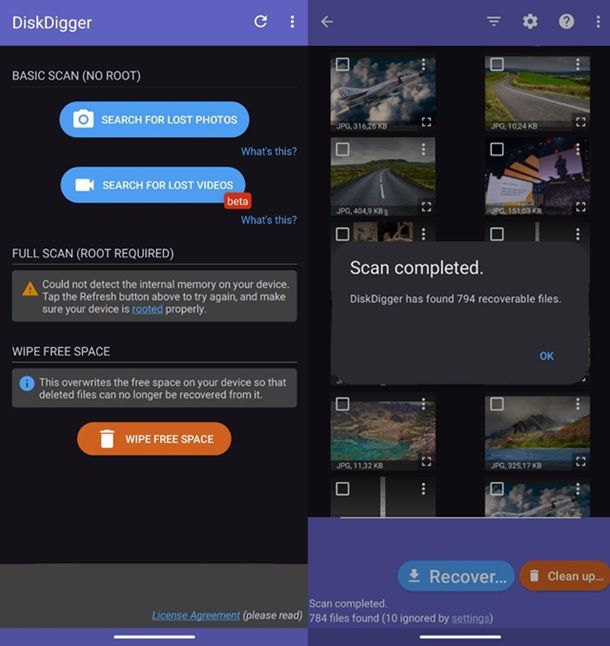 DiskDigger photo recovery Android