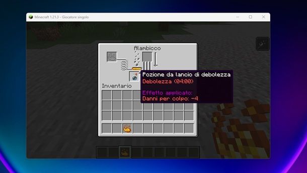 Pozione da lancio di debolezza lanciabile Minecraft Java