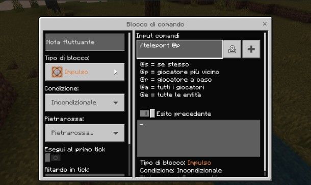 Come teletrasportarsi con i Command Block