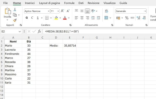 Media.SE su Excel