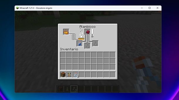 Creazione pozione debolezza Alambicco Minecraft