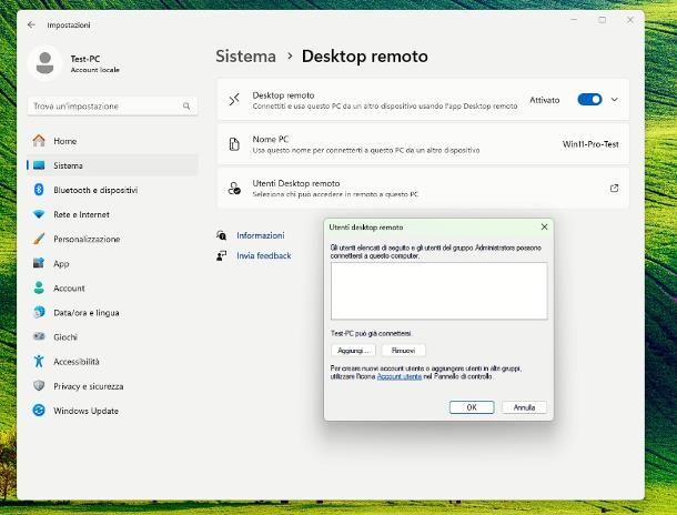 Come abilitare Desktop remoto