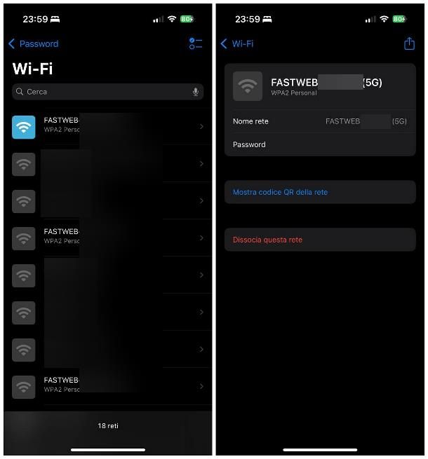 Come vedere la password del WiFi dal telefono: iPhone