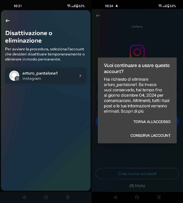 Come riattivare un account Instagram eliminato