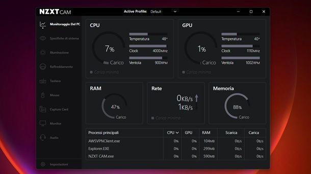 NZXT CAM Programmi temperatura