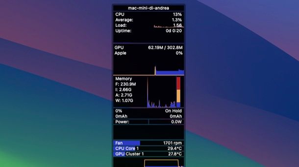 XRG temperature macOS