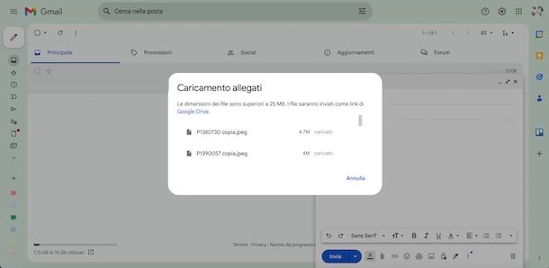 Inviare video pesanti Gmail