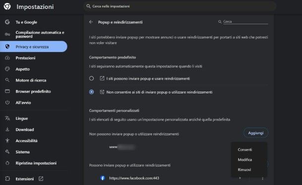 Come sbloccare un popup su Google Chrome