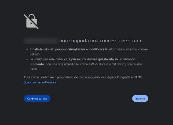 Come sbloccare un sito non sicuro su Chrome