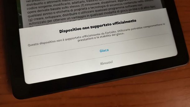 Fortnite dispositivi non compatibili