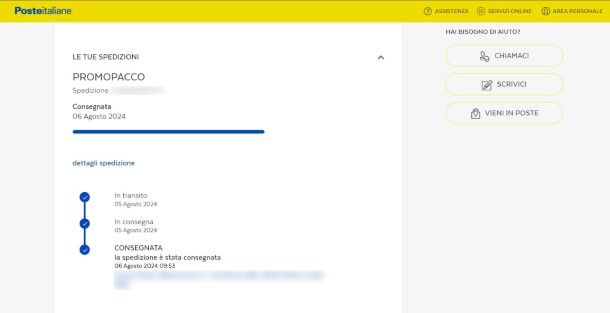 Tracciare spedizione Poste Italiane