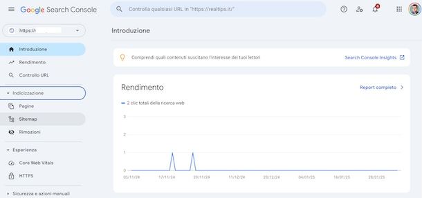 Inviare sitemap Google