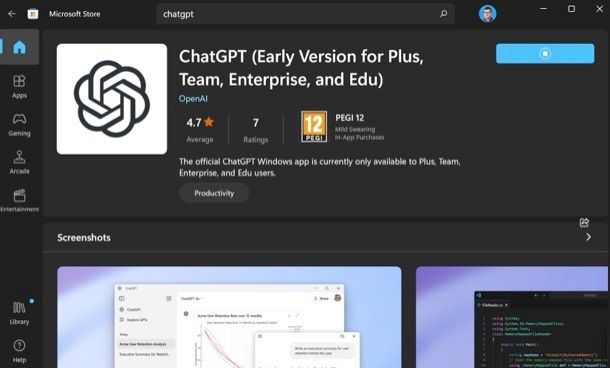 ChatGPT per Windows