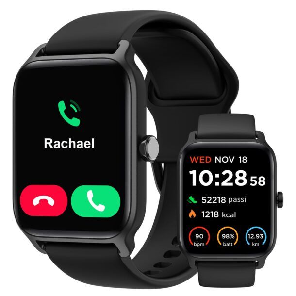 Smartwatch Orologio Uomo Donna, Smart Watch con Chiamata Bluetooth e  Risposta Vivavoce, con Contapassi, Cardiofrequenzimetro, Monitor Sonno,  Digitale Fitness Sportwatch per Android iOS 