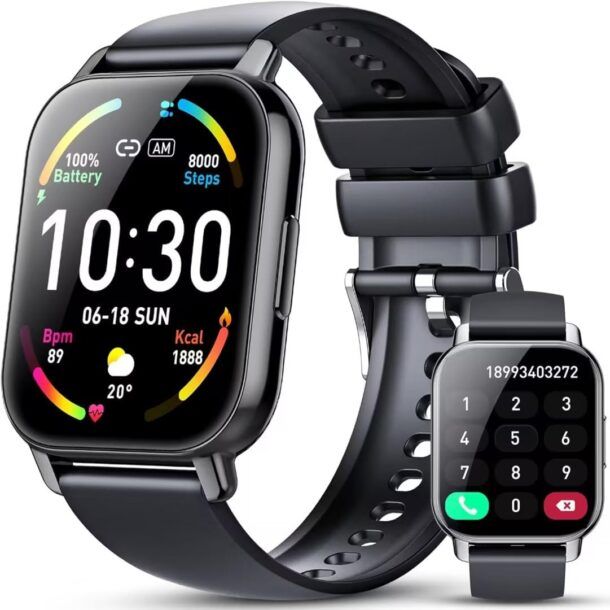 Smartwatch Uomo Donna Chiamate, 1.8 Alexa Integrato Smartwatch Orologio  Fitness Tracker con Cardiofrequenzimetro SpO2 Sonno Contapassi,  Impermeabile