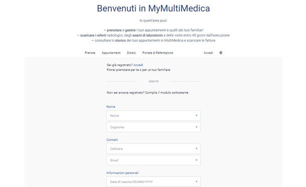 Iscrizione sito MultiMedica